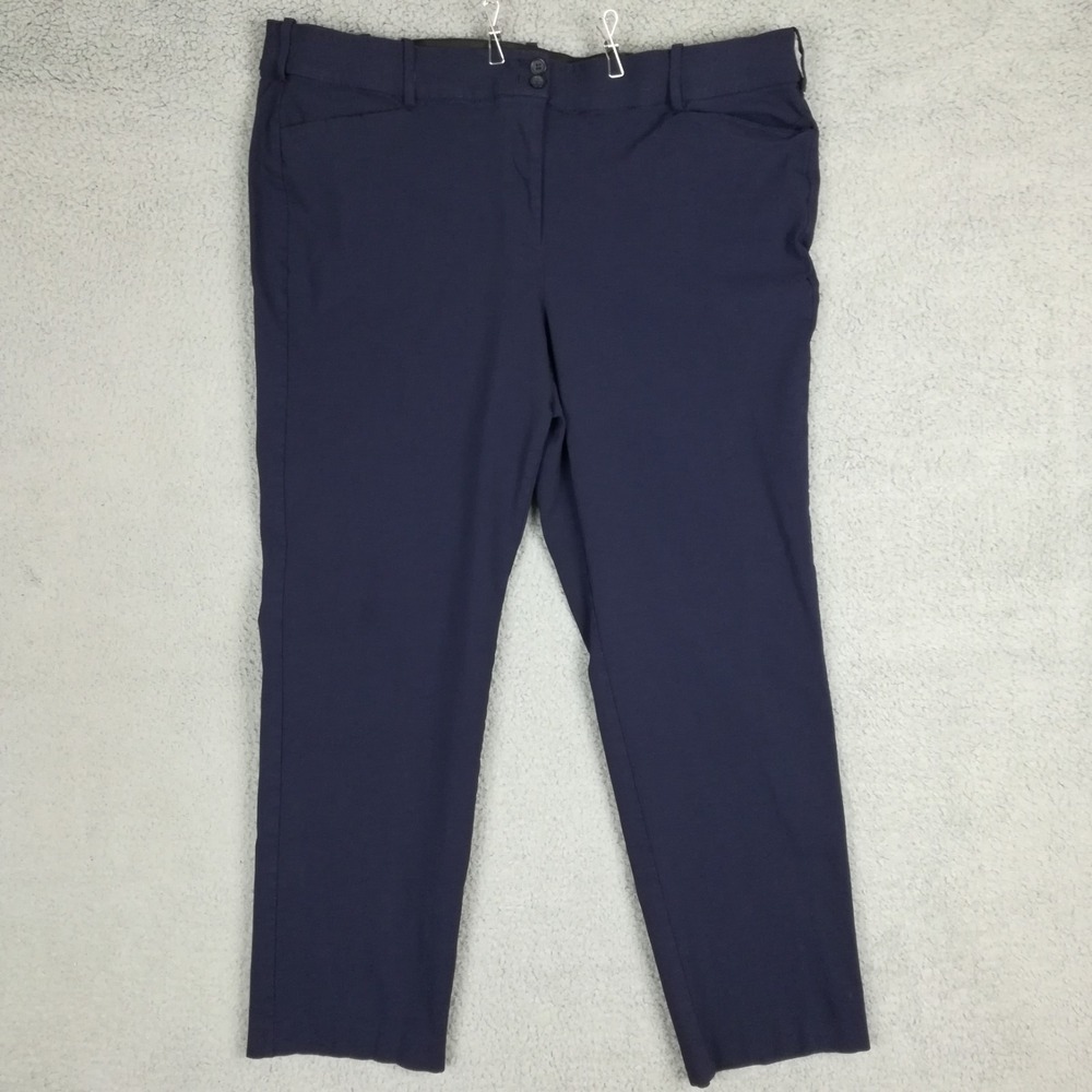 Lane Byant Womens Pants Straight Leg Navy Blue High Rise Flex Waist Plus 24